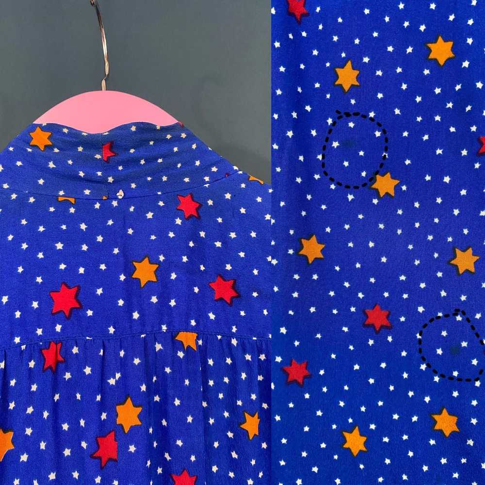 80s Givenchy Silk Star Print Dress - image 7