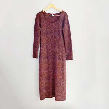 Brocade Maxi Dress Alpaca Wool Blend - image 1