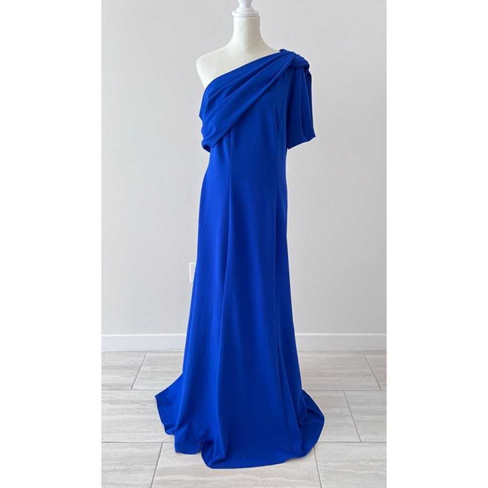 TADASHI SHOJI ONE-SHOULDER BOW CREPE blue Gown si… - image 4