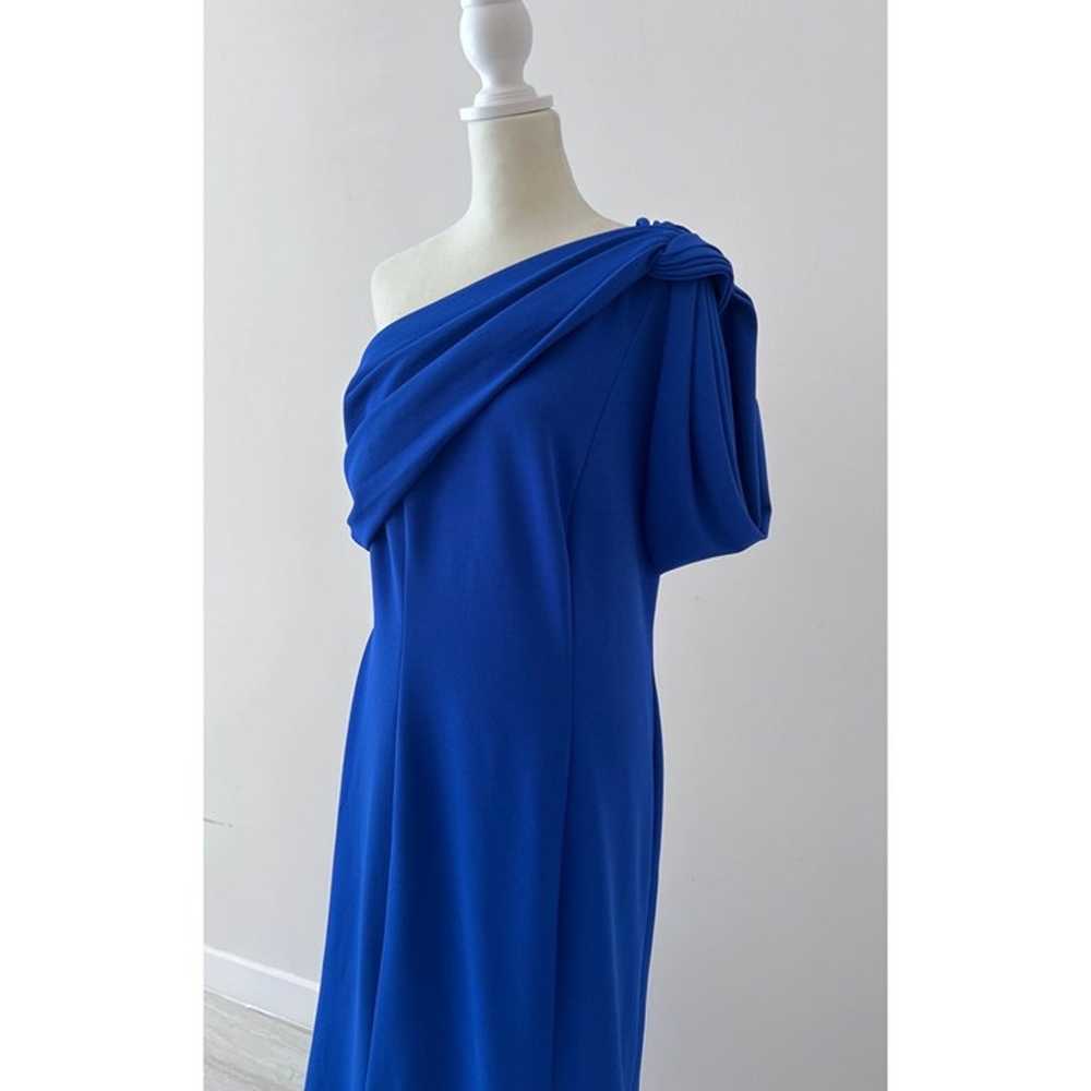 TADASHI SHOJI ONE-SHOULDER BOW CREPE blue Gown si… - image 8