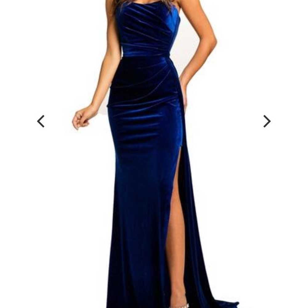 Velvet Royal Blue Dress - image 2