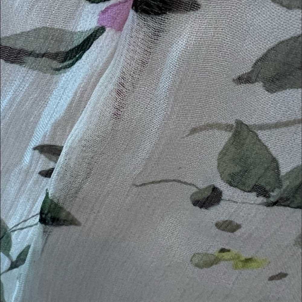ML Monique Lhuillier Floral Pleated Chiffon Gown - image 9