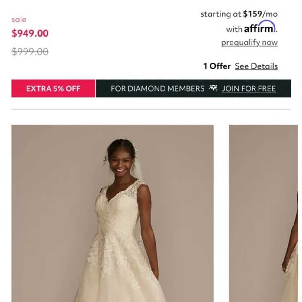 Wedding Dress davids bridal size 16 - image 1