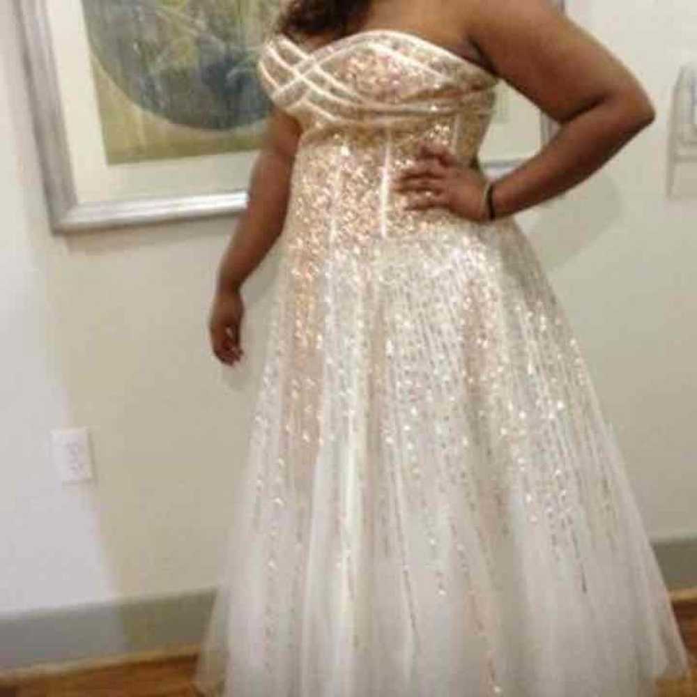 Pink and Gold Prom Dress - image 1