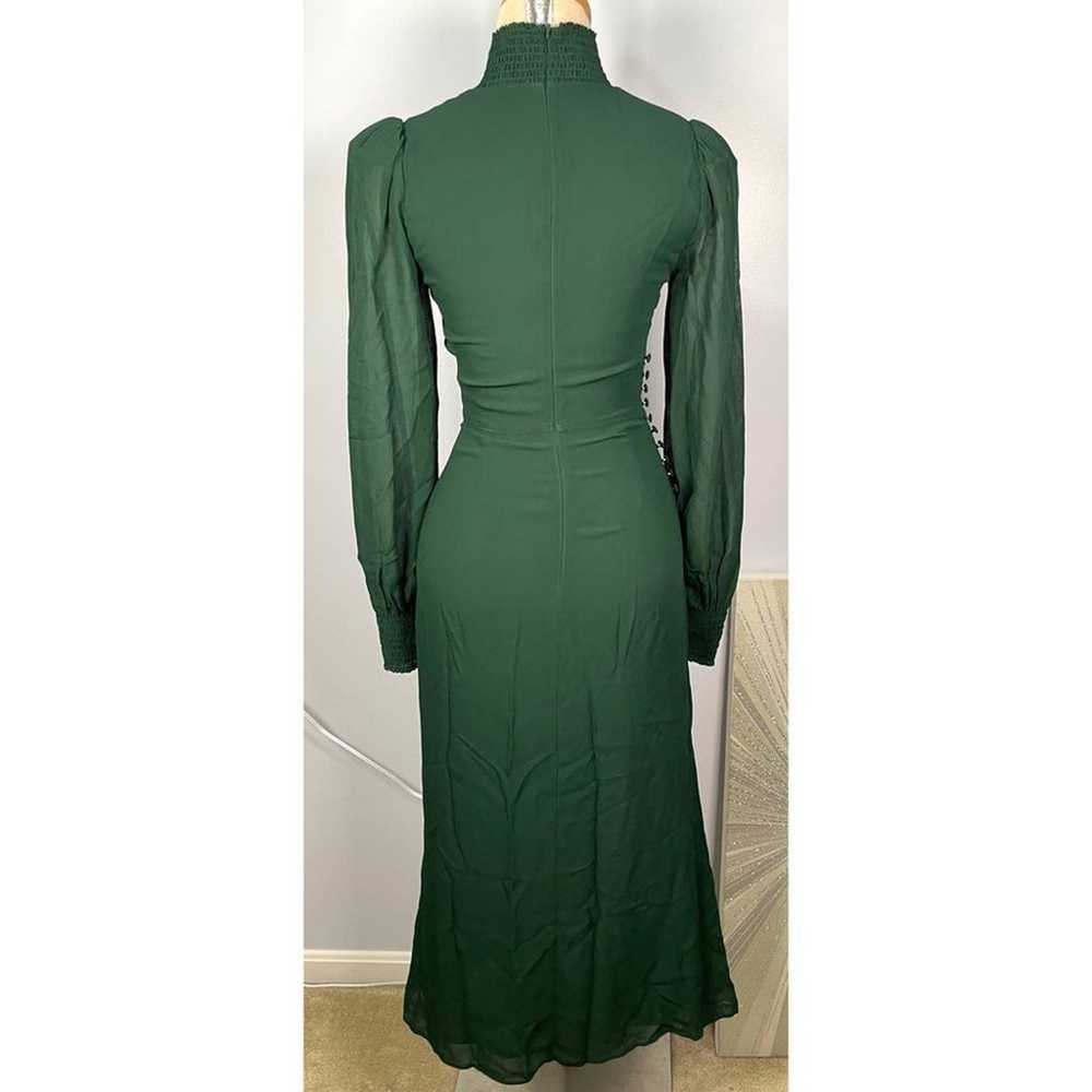 Reformation Aude Forest Green High Neck Midi Dres… - image 9