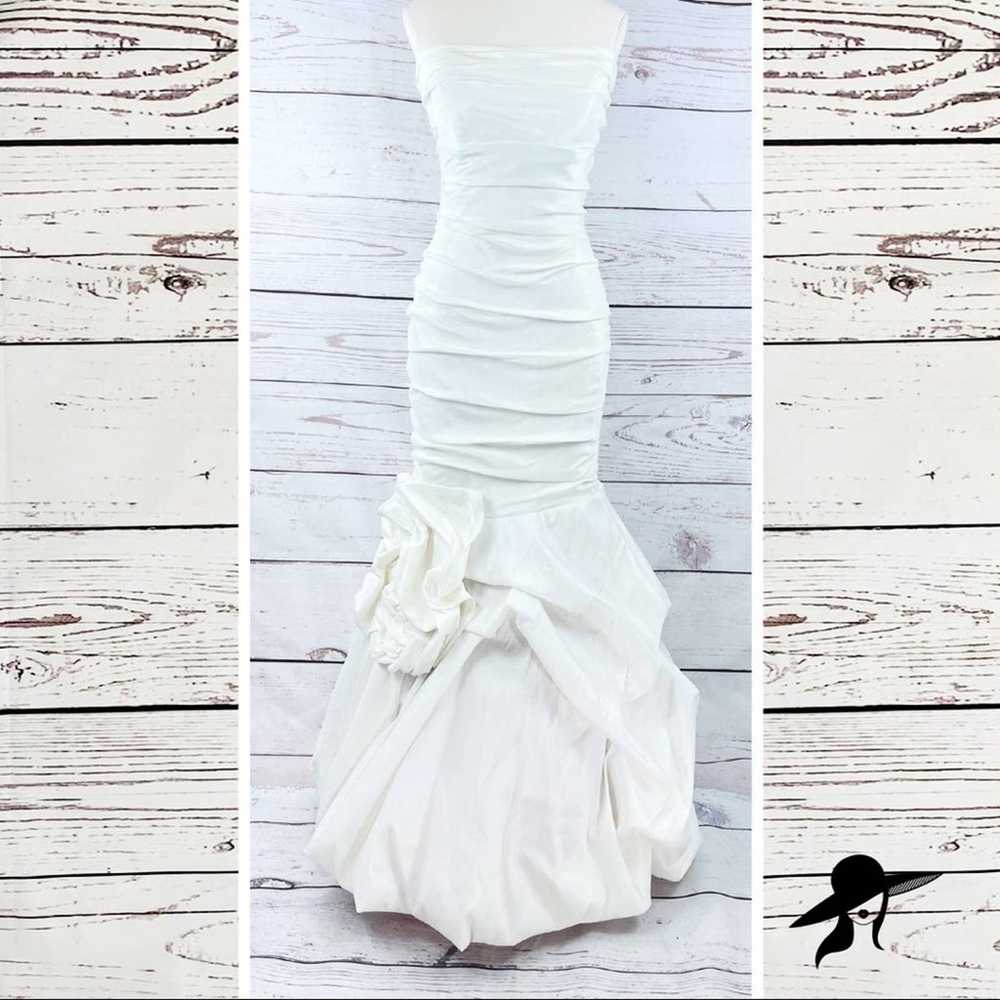 Cindy strapless wedding gown mermaid ruched flower - image 1