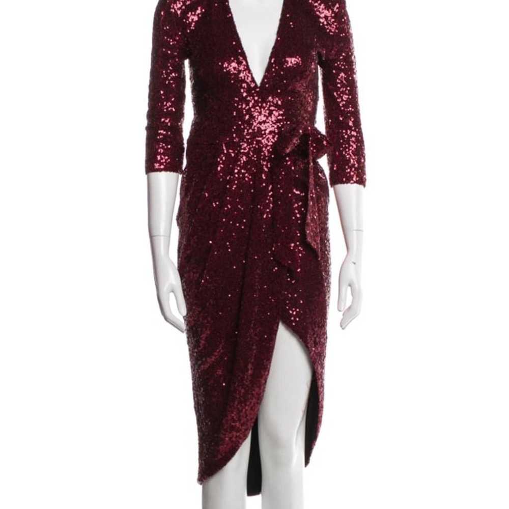 Zhivago Burgundy Wrap Sequin Dress - image 1
