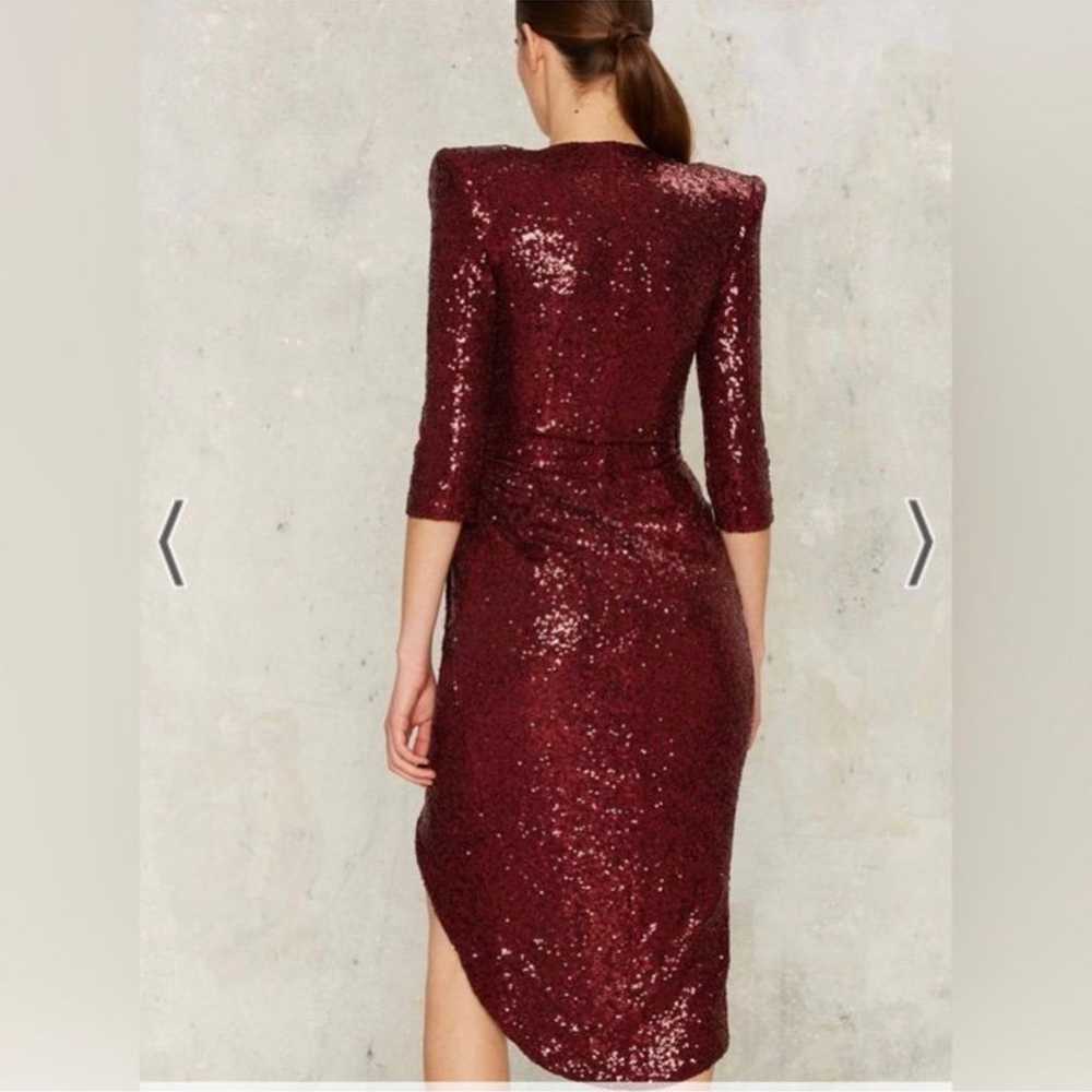 Zhivago Burgundy Wrap Sequin Dress - image 8