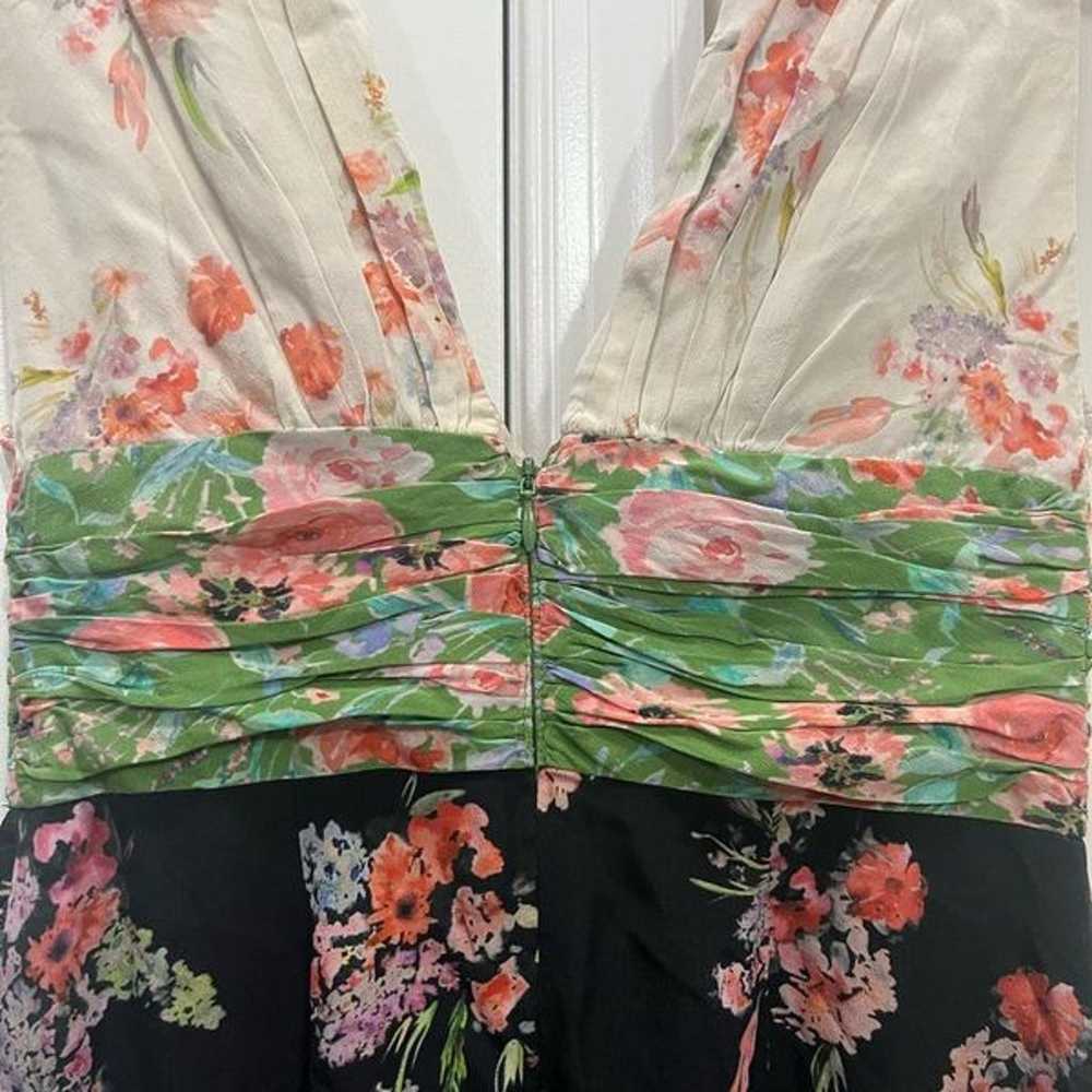 AMUR Multicolor Printed Silk Floral Lolly Dress S… - image 5
