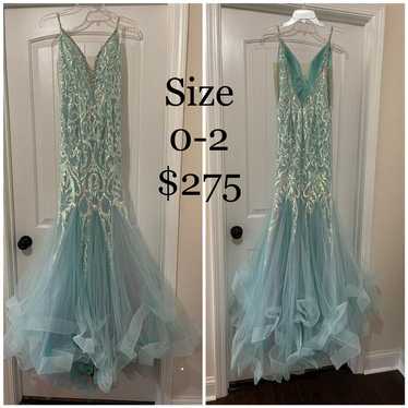 Light Blue Mermaid Prom Gown