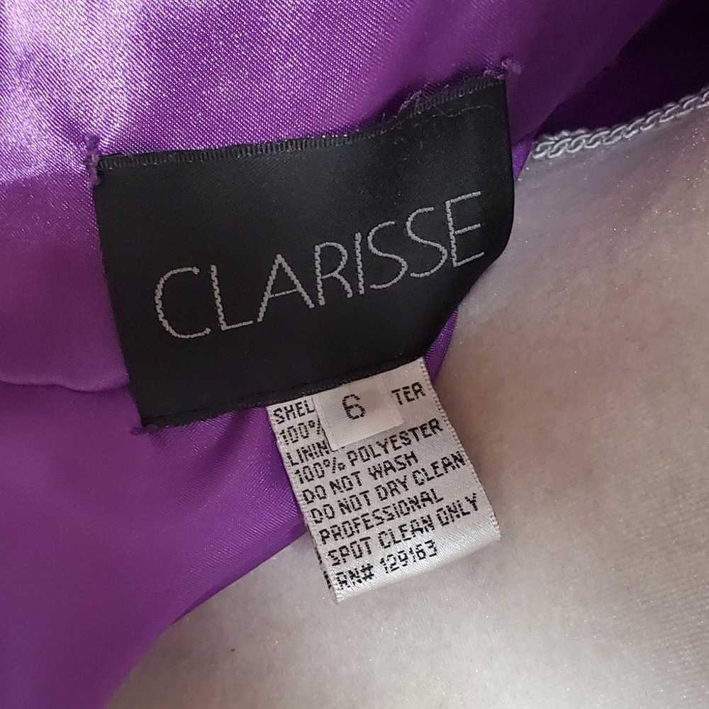 Clarisse Puprle Chiffon Rhinestone Beaded Illusio… - image 12
