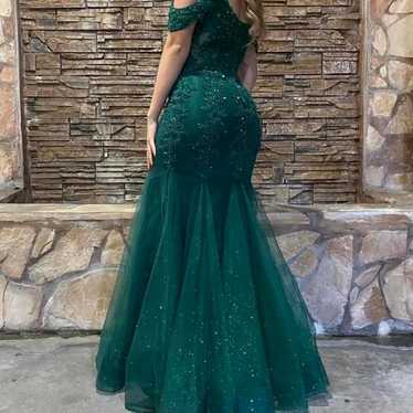 Emerald Green Sparkly Prom Dress