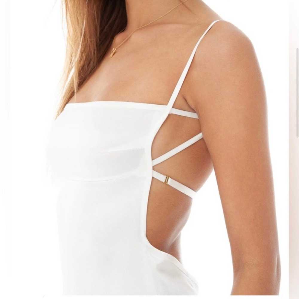 Are You Am I ‘Missi’ White Silk Mini Dress, Size … - image 3