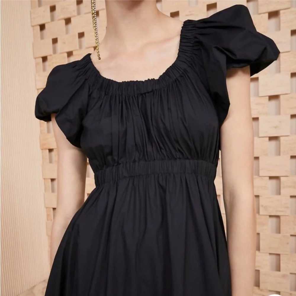 ULLA JOHNSON Nanette Black Midi-Dress Sz 6 - image 5