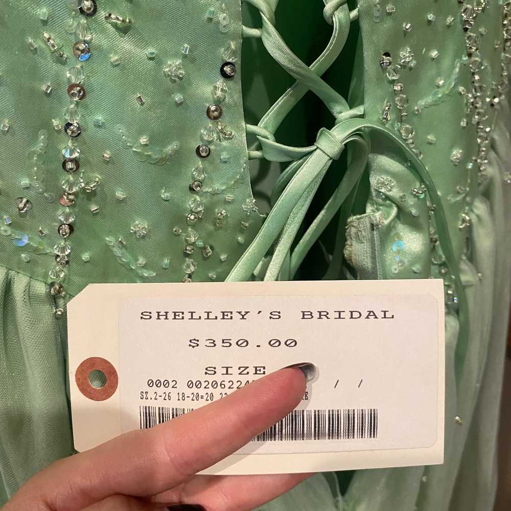 Apple Green Sweetheart Sequin Tulle Ballgown Dres… - image 4