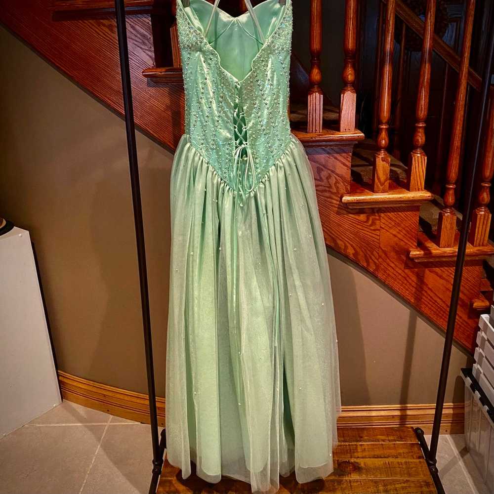 Apple Green Sweetheart Sequin Tulle Ballgown Dres… - image 5