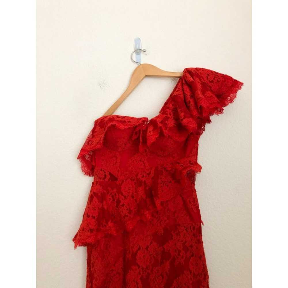 THURLEY red one shoulder full lace asymmetrical h… - image 4