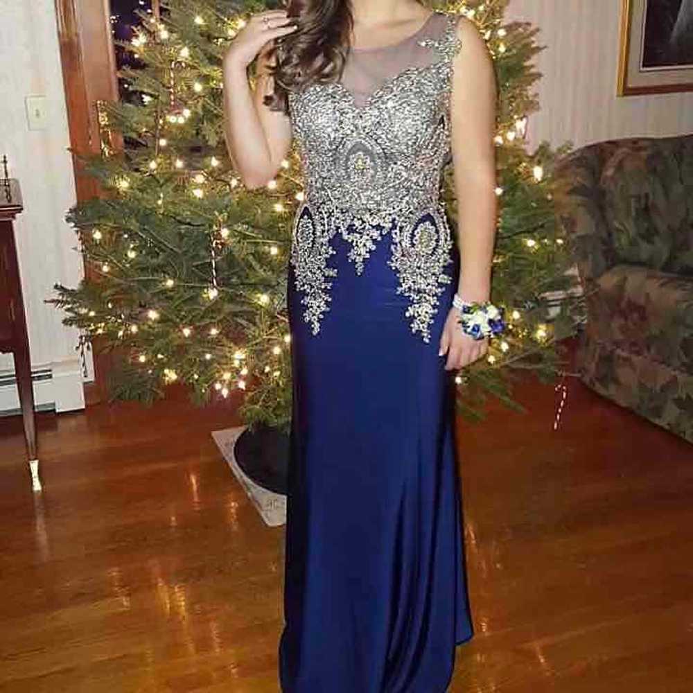 Navy&Gold Prom/Formal Aria Couture Dress - image 1