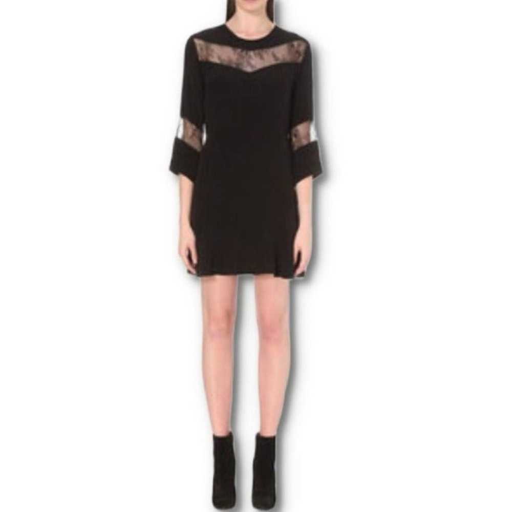 IRO hania dress size 38 black 3/4 sleeve lace pan… - image 1