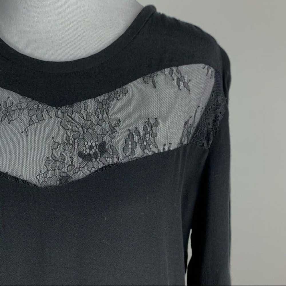 IRO hania dress size 38 black 3/4 sleeve lace pan… - image 4