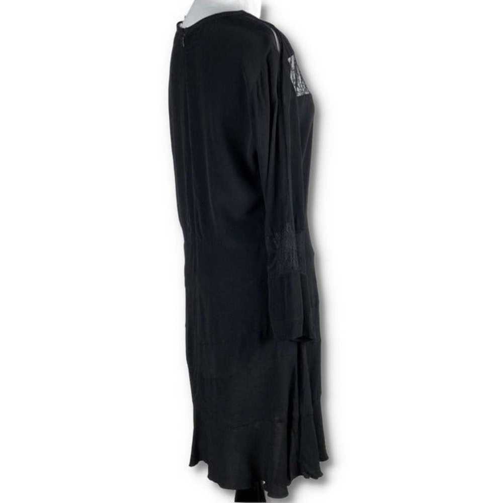 IRO hania dress size 38 black 3/4 sleeve lace pan… - image 6
