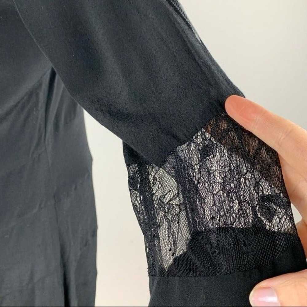 IRO hania dress size 38 black 3/4 sleeve lace pan… - image 7