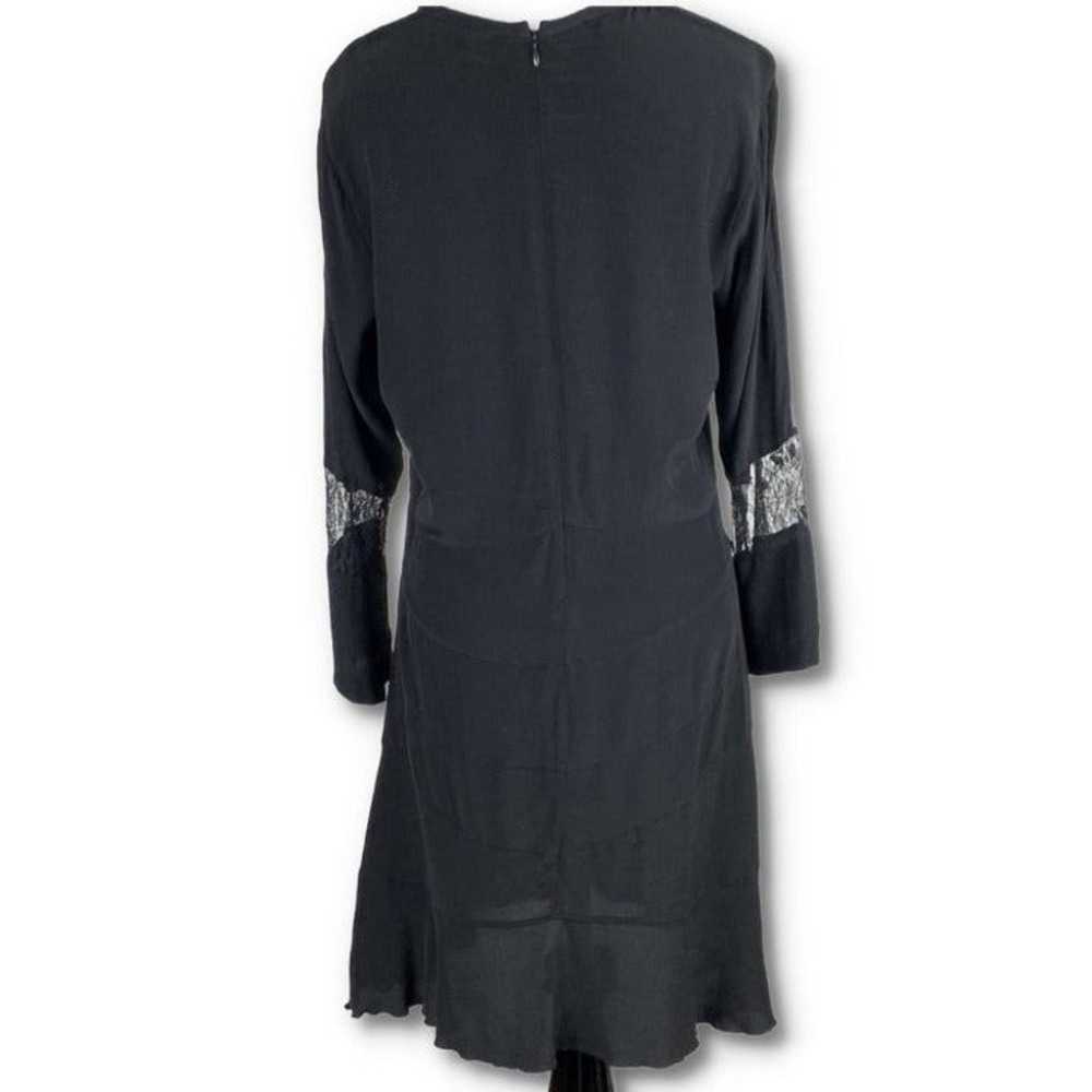 IRO hania dress size 38 black 3/4 sleeve lace pan… - image 8