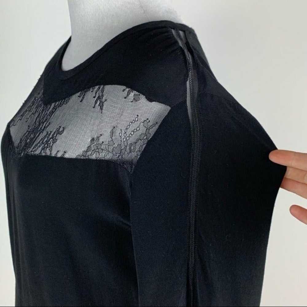 IRO hania dress size 38 black 3/4 sleeve lace pan… - image 9