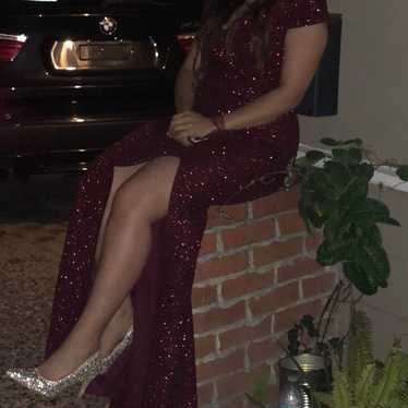 Sparkly Burgundy Gown Dress! - image 1