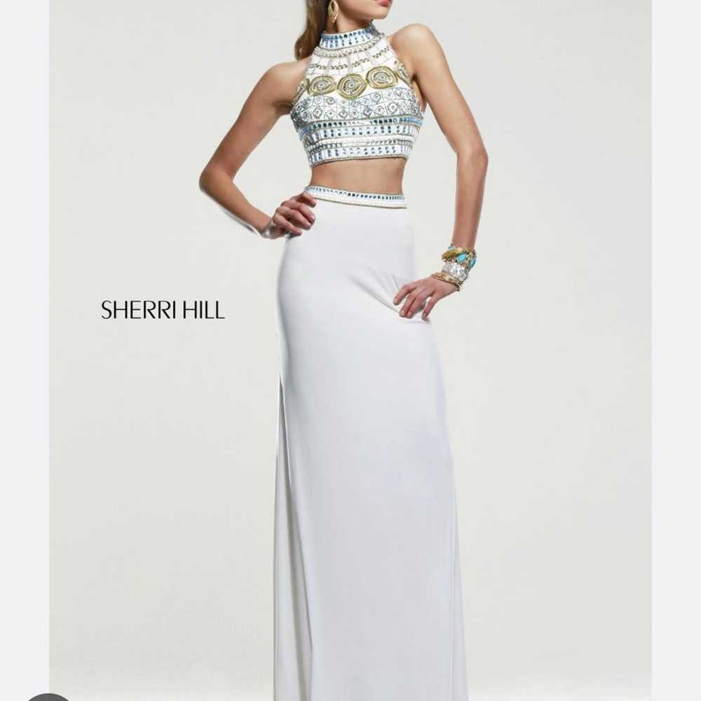 Sherri Hill Prom Dress Two Piece White- 11068 - image 1