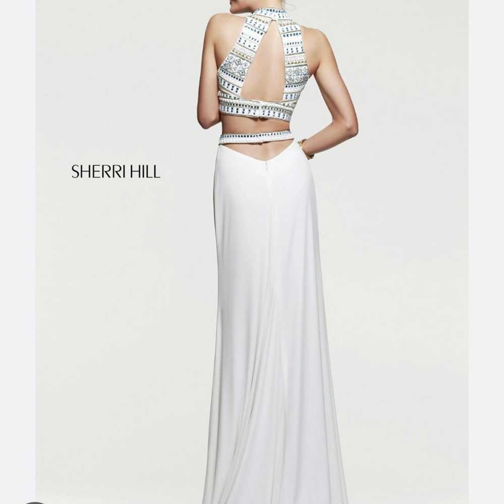 Sherri Hill Prom Dress Two Piece White- 11068 - image 2