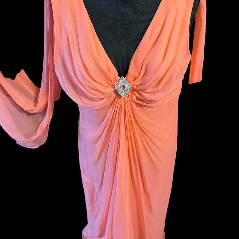 Vintage 60's Emma Domb coral whismical gown dress - image 2