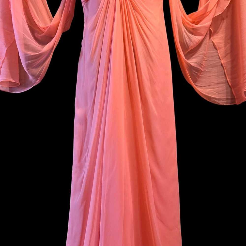 Vintage 60's Emma Domb coral whismical gown dress - image 3