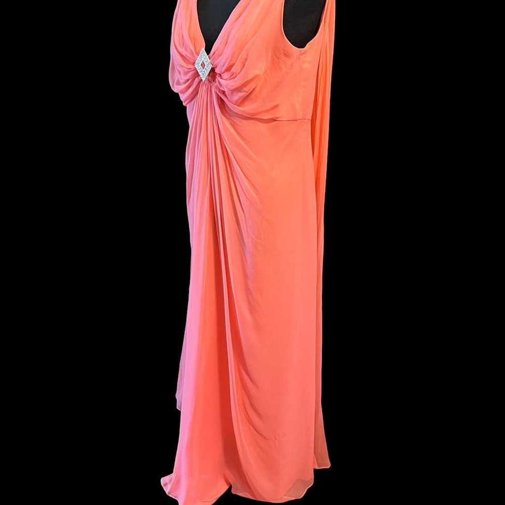 Vintage 60's Emma Domb coral whismical gown dress - image 5