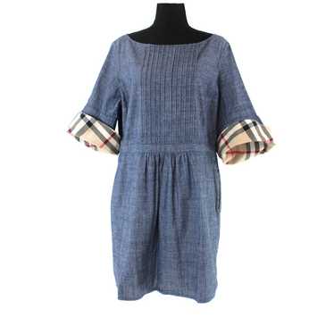 Burberry Michelle Bell Sleeve Blue Chambray Pintu… - image 1