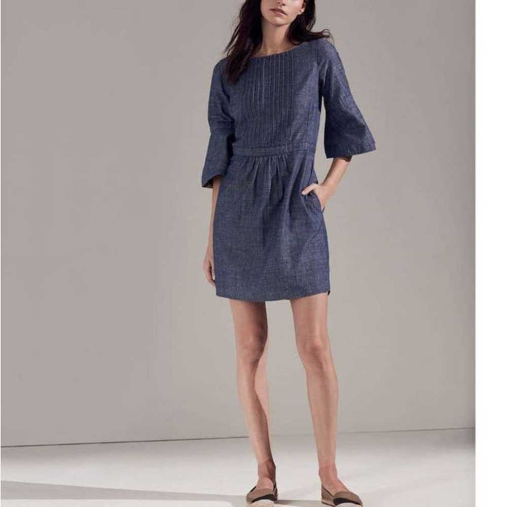 Burberry Michelle Bell Sleeve Blue Chambray Pintu… - image 8