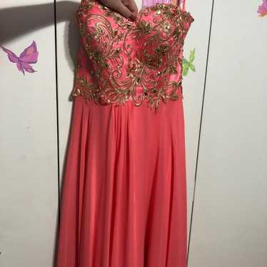 Pink and Gold Prom Dress