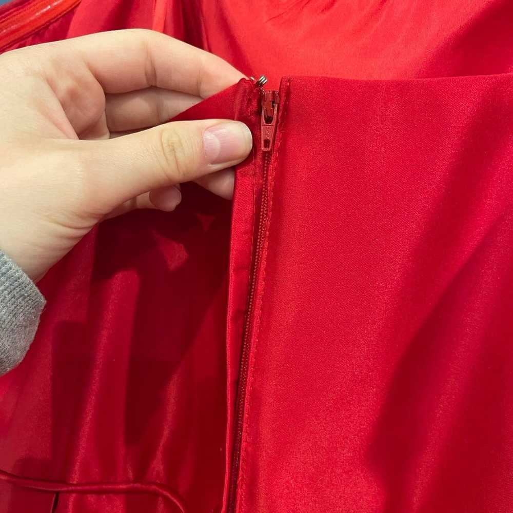 Red Full Length Prom Dress - image 11