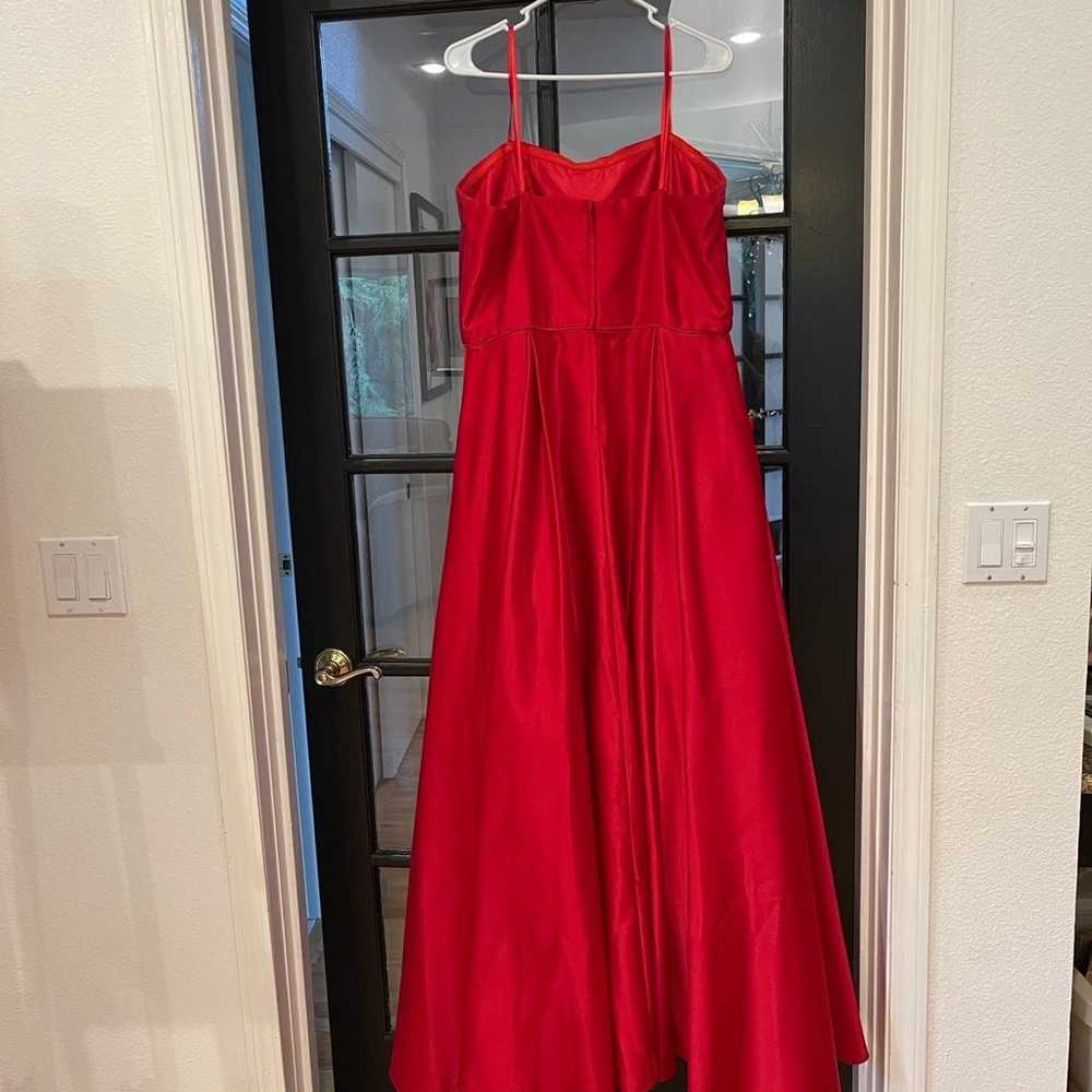 Red Full Length Prom Dress - image 9