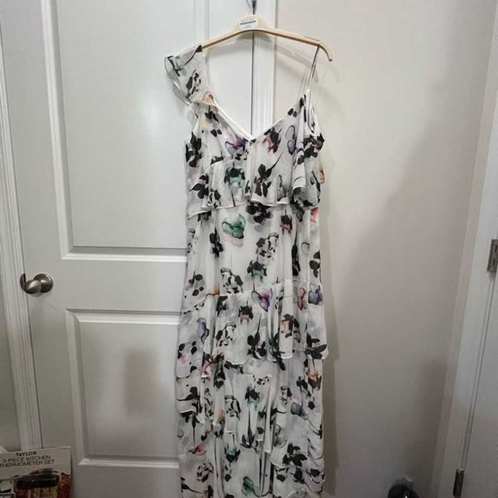 ML Monique Lhuillier White Gardenia Maxi Dress Si… - image 4