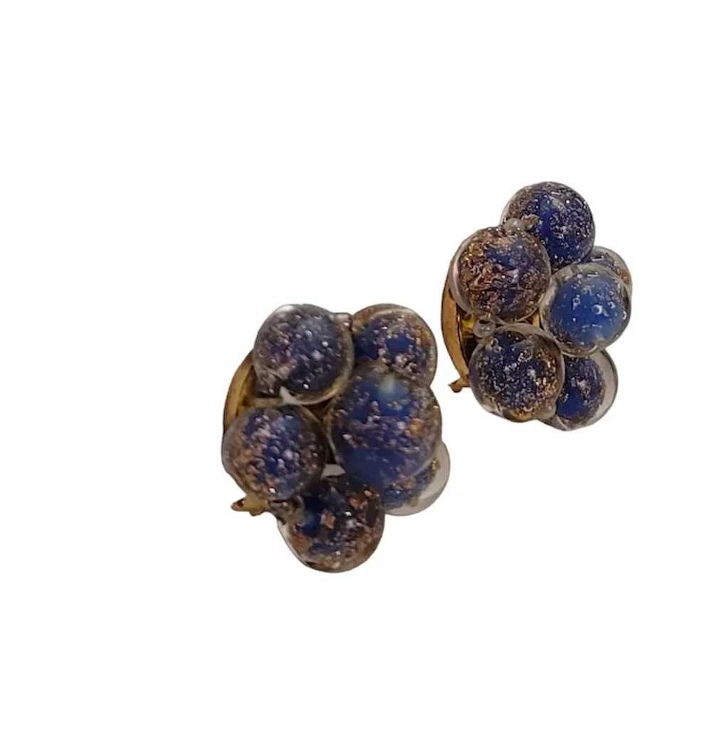Copper Floss Periwinkle Purple Glass Bead Clip-On… - image 4