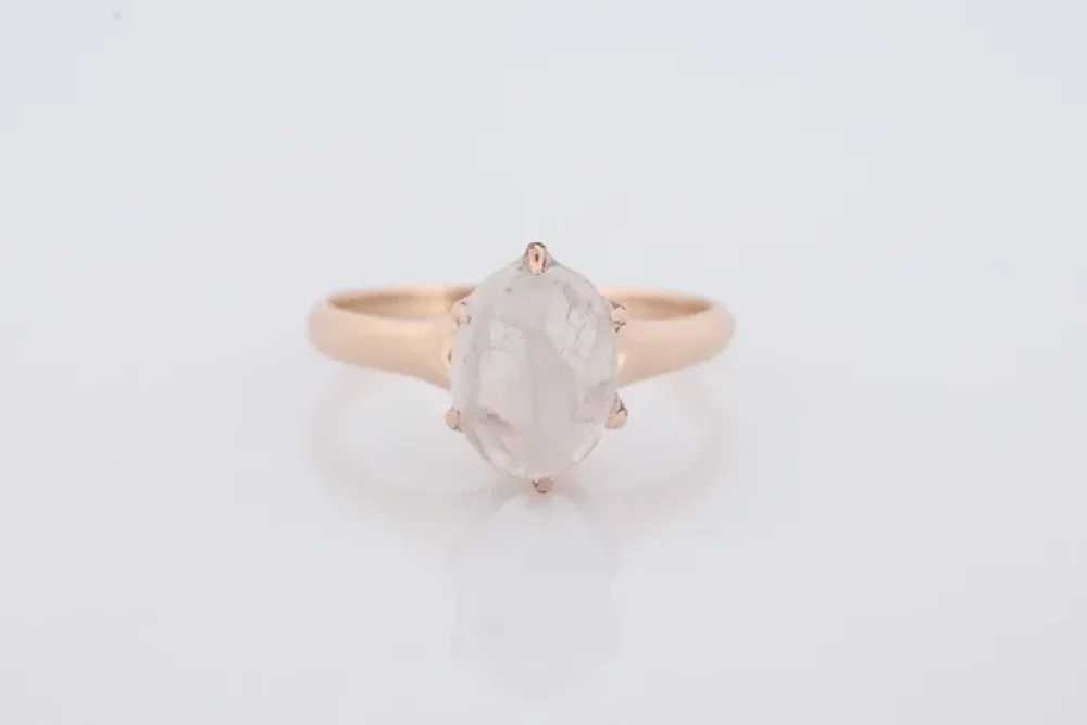 10k Victorian MOONSTONE Claw set ring. Opaque Moo… - image 2