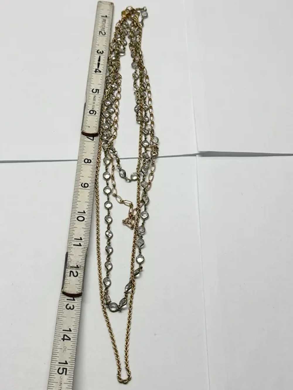 Vintage multi chain crystal necklace - image 3