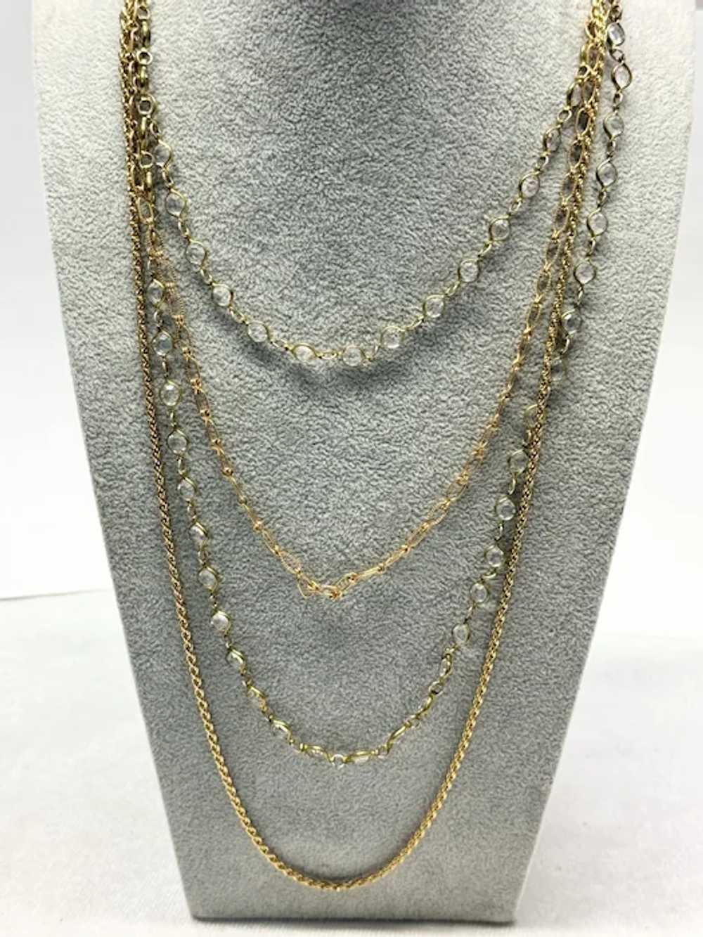 Vintage multi chain crystal necklace - image 5