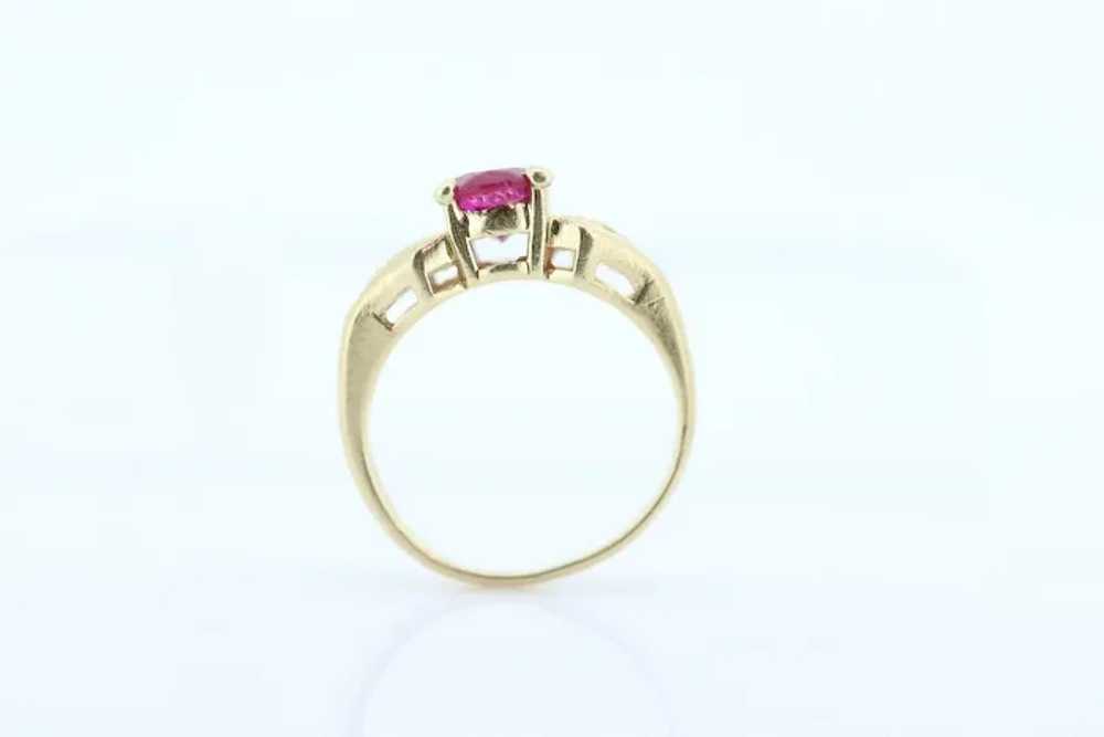 Vintage Ruby Ring. 14k Oval Ruby and Diamond Soli… - image 4