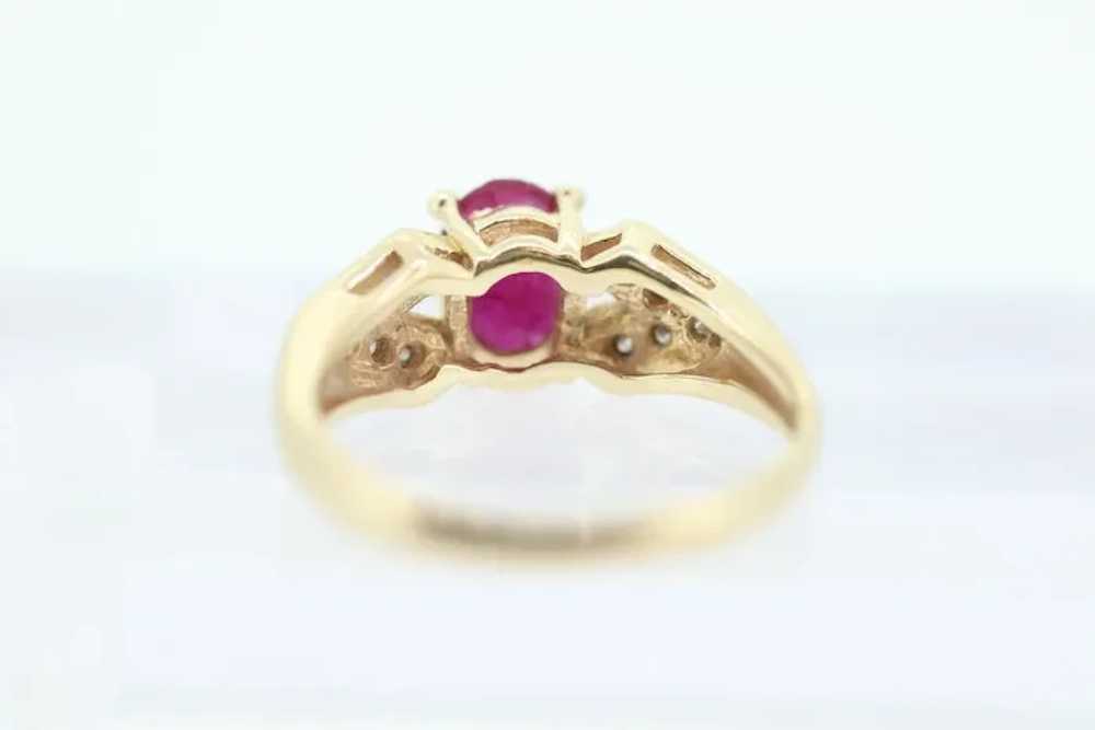 Vintage Ruby Ring. 14k Oval Ruby and Diamond Soli… - image 5