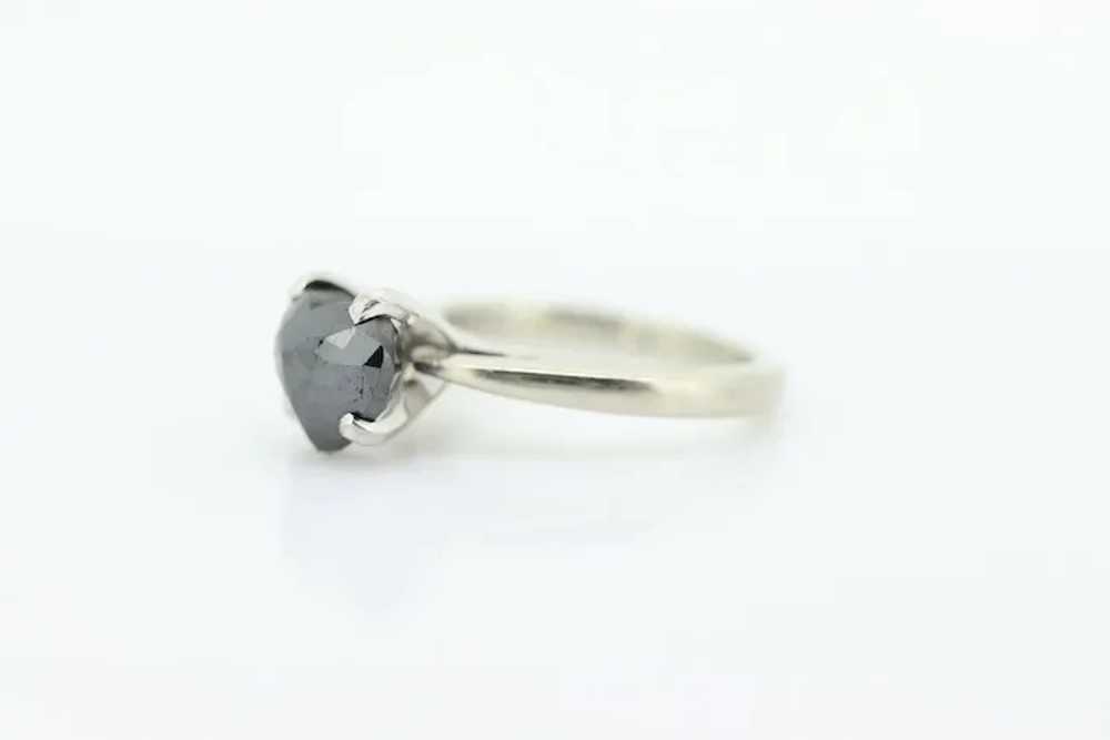 14k Heart Diamond Cut Solitaire ring. 14k white g… - image 3