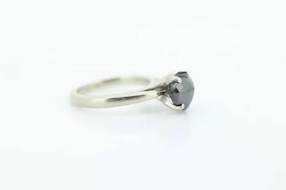 14k Heart Diamond Cut Solitaire ring. 14k white g… - image 4