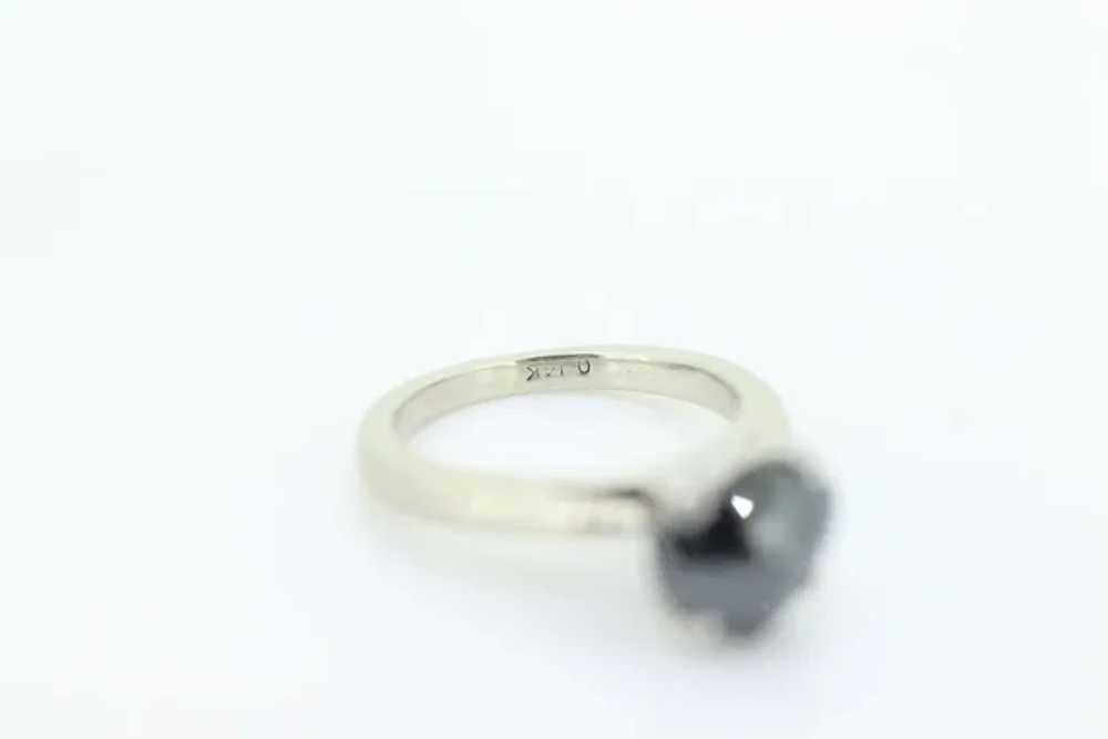 14k Heart Diamond Cut Solitaire ring. 14k white g… - image 6
