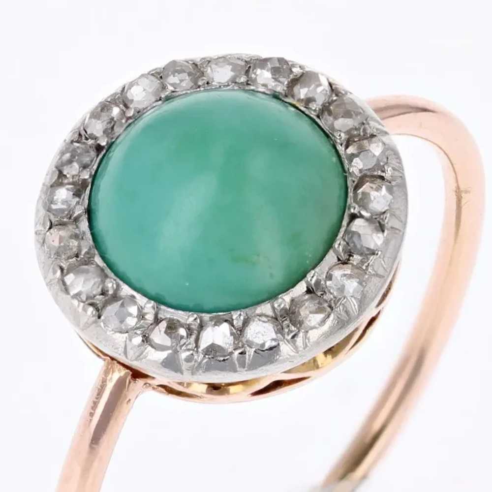 20th Century Turquoise Diamonds 18 Karat Rose Gol… - image 10